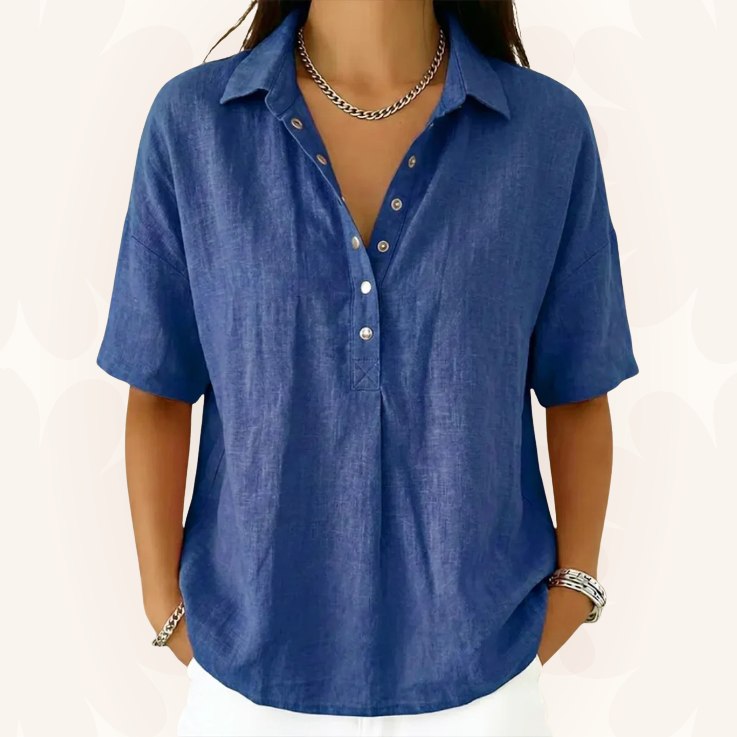 Sonya - Blouse with Collar and Button Detail