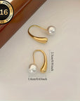 Minimalist Arc Pearl earrings