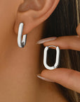 Elegant geometric hoop earrings