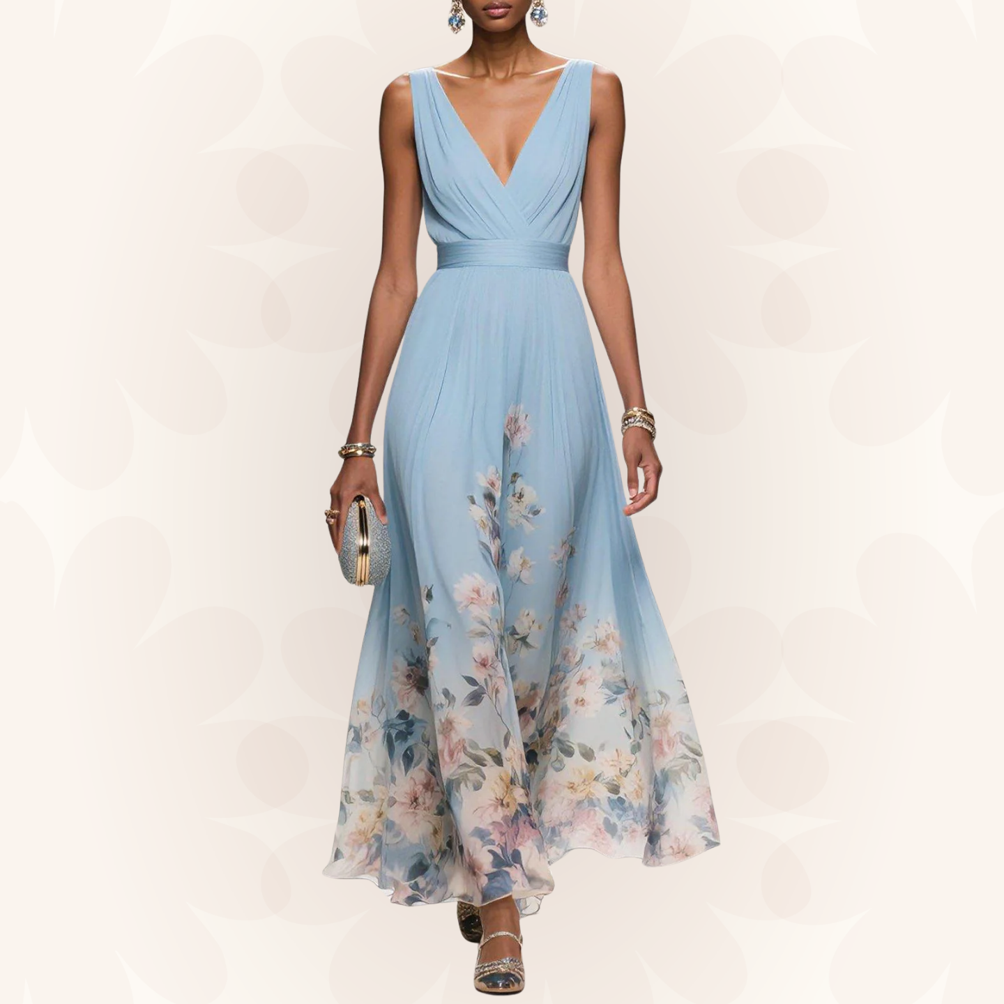 Taylor | Women Floral Chiffon Summer Maxi Dress