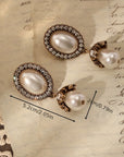 Vintage Pearl Frame Drop Earrings