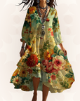 Samantha | Women Vintage Boho V-Neck Summer Dress