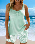 Two-Piece Tankini Body Covering Printed Boxer