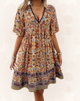 Lila | Women Summer Boho Paisley Mini Dress
