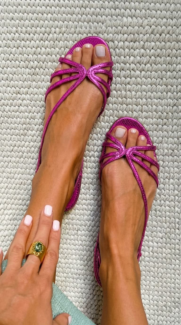 Metallic Strappy Sandals