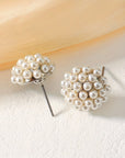 Pearl Dome Stud Earrings