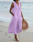 Samantha | Women Lena Summer V Neck Midi Dress