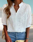 Samantha | Women V Neck Puff Sleeve Blouse