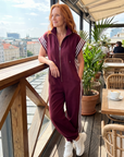 Lark | Zip Front Stripe Panel Jumpsuit
