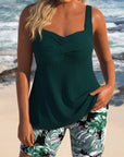 Edith | Cross-Body Tankini with Floral Shorts