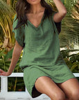 Jenna | Women’s Summer V Neck Short Sleeve Dress