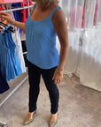 Marie | Pleated Real Relaxed Sleeveless Top