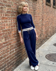 Eirlys | Fitted Long Sleeve Top Wide Leg Pants Set