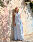 Virelia | Sleeveless Collared Flowing Maxi Dress