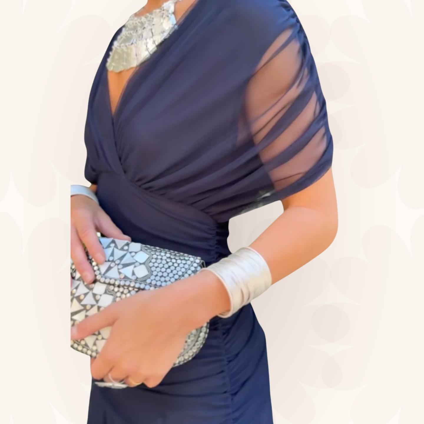 Karen | Long Floral Dress with V-Neck