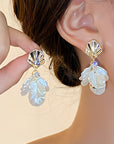 The Frosted Petal Pearl Earrings