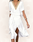 Emma | Women’s Summer V Neck Midi Dress