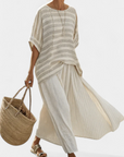 Westlyn | Comfortable Striped Bamboo Top & Flowing Linen Pants