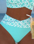 Two-Piece Bikini with Bra Cut and Diamond Pattern