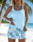 Tankini Stylish Sea Print Split