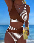 Bikini Crossed Stripes Printed