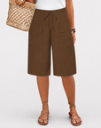 Marieke - Linen Bermuda Shorts with Bow Closure