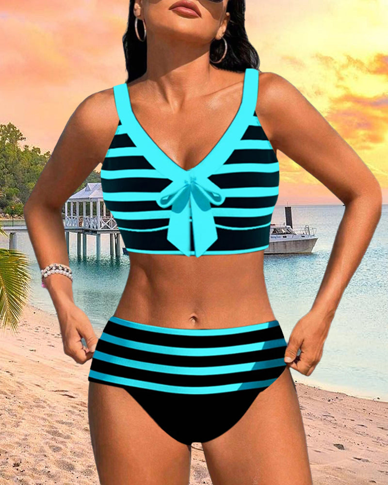 By Esmee® | Striped High-Waisted Bikini