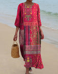 Caroline | Women Ethnic Bohemian Print Maxi Dress