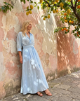 Zelith | Belted Collared Flowing Long Sleeve Midi Dress