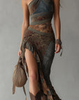 Indie™ | Ethnic Print One-Shoulder Maxi Dress