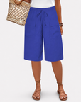 Marieke - Linen Bermuda Shorts with Bow Closure