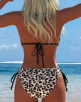 Bikini with Leopard Print Halter Neck and Straps