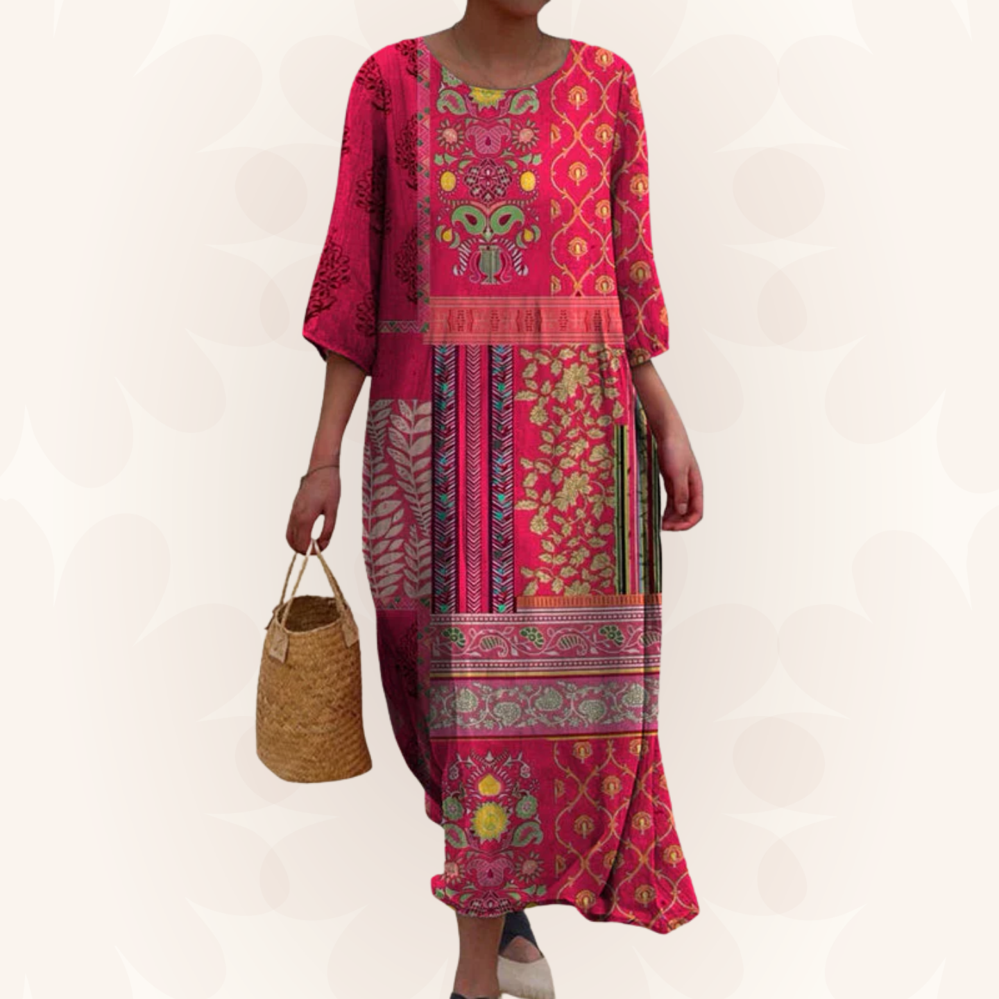 Sydney | Women’s Summer Printed Puff Sleeve Midi Dress