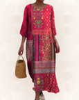 Sydney | Women’s Summer Printed Puff Sleeve Midi Dress