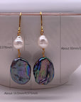 Peacock Pearl Drop Earrings