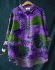 Isaline | Women’s Tropical Leaf Print Casual Shirt