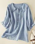 Kayla | Women Loose Fit Ruffle Collar Shirt