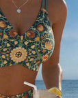Vintage Floral Print Bikini Sexy