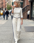 Eirlys | Fitted Long Sleeve Top Wide Leg Pants Set