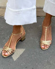 Metallic Heeled Sandals