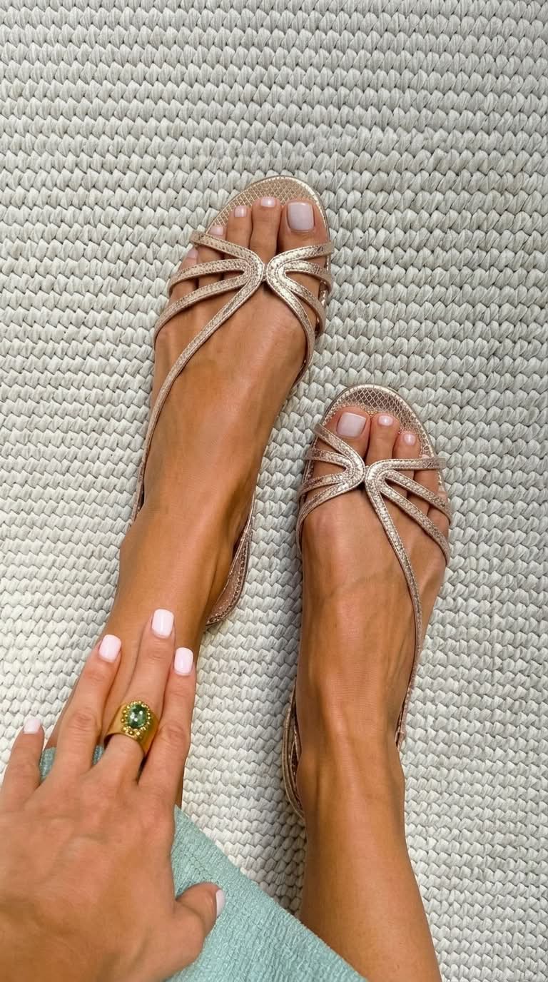 Metallic Strappy Sandals