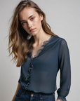 Brooklyn | Women Elegant Long Sleeve Ruffle Blouse