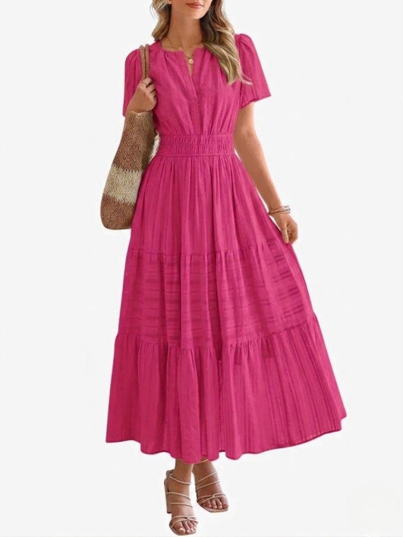 Camille | Boho A-Line Maxi Dress with V-Neck &amp; Flowing Fit