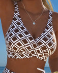 Two-Piece Bikini with Bra Cut and Diamond Pattern