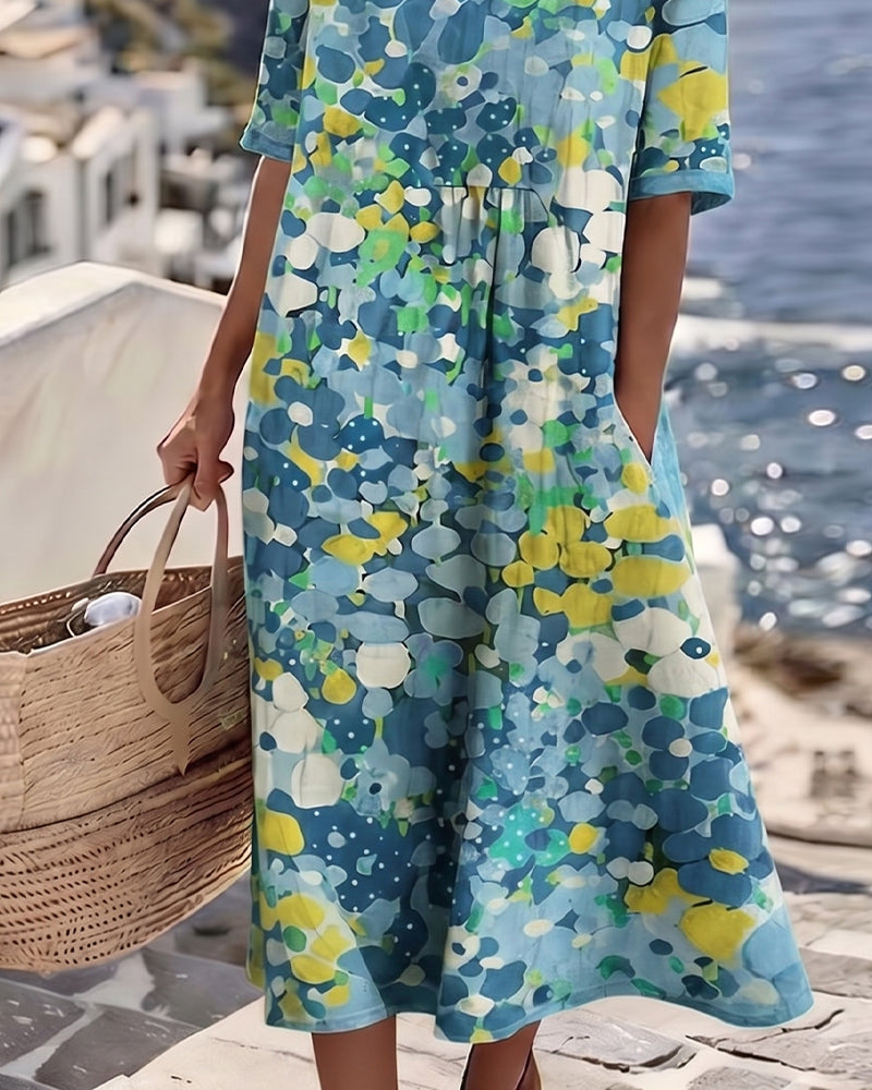 Scarlett | Light, loose midi dress with floral print