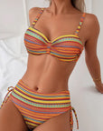 Rose | Two Piece Swimsuit with Striped Print