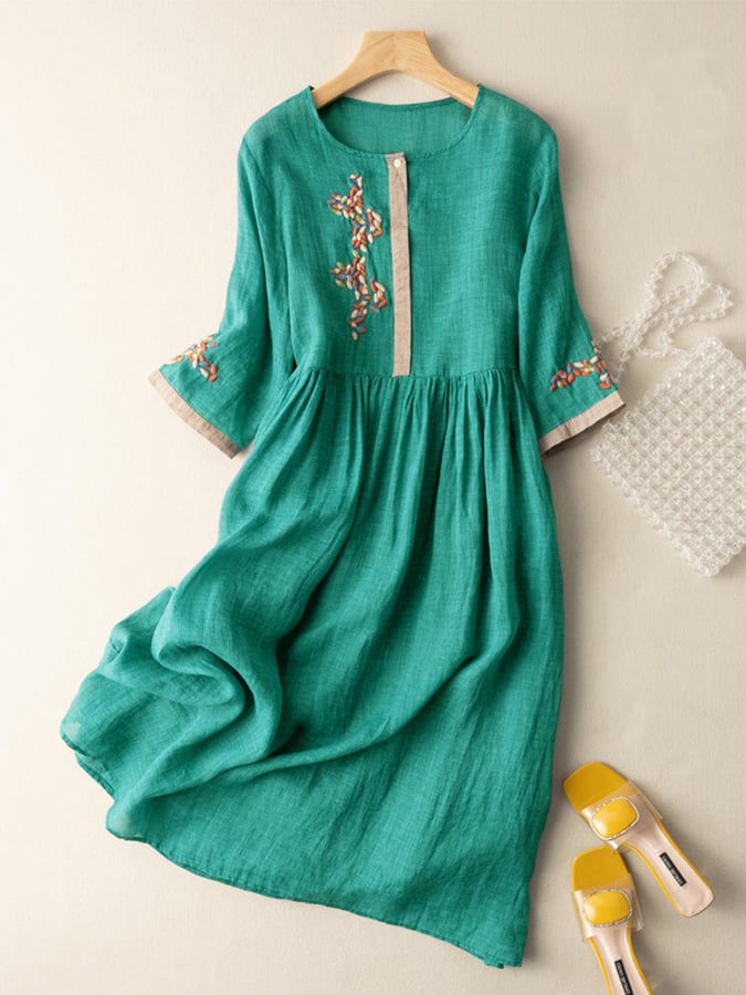 Taylor | Women Embroidered Ethnic Midi Dress
