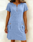 Bonnie™ | Cotton Zip-Front Pocket Dress