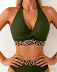Ribbed Bikini Leopard Color Block