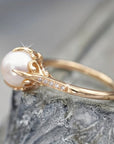 Delicate Pearl & Crystal Ring